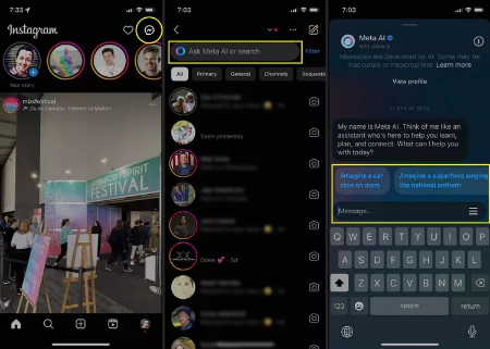 استفاده از هوش مصنوعی متا در اینستاگرام, جستجوی اینستاگرام با هوش مصنوعی