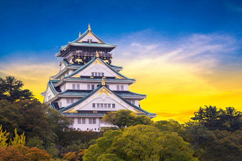 
			
		قلعه مجلل و زیبای اوزاکا در ژاپن
		